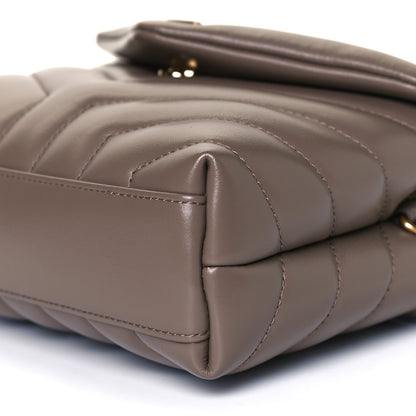 Saint Laurent Calfskin Y Quilted Monogram Toy Loulou Crossbody Bag Dark Beige 11 of 12
