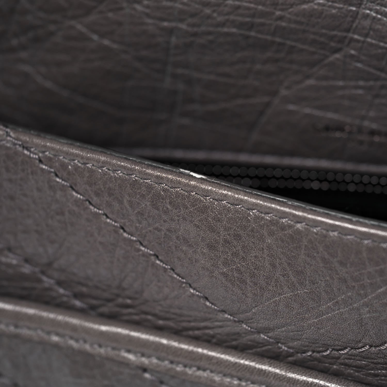 Saint Laurent Crinkled Calfskin Matelasse Monogram Medium Niki Chain Satchel Dark Chocolate 15 of 16