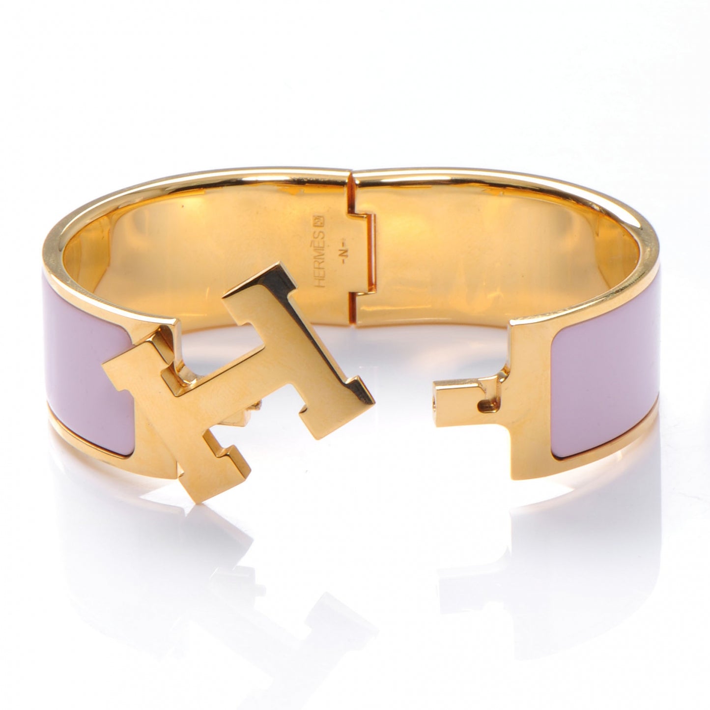 Enamel Wide Clic Clac H Bracelet PM Parme