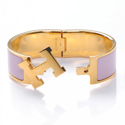 Hermes Enamel Wide Clic Clac H Bracelet PM Parme 3 of 5