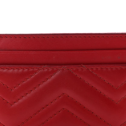 Gucci Calfskin Matelasse GG Marmont Card Holder Hibiscus Red 14 of 18
