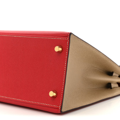 Hermes Epsom Horseshoe Kelly Sellier 28 Rouge Casaque Trench 9 of 10