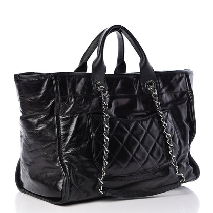 Chanel Glazed Calfskin Large Deauville Tote Black 3 of 17