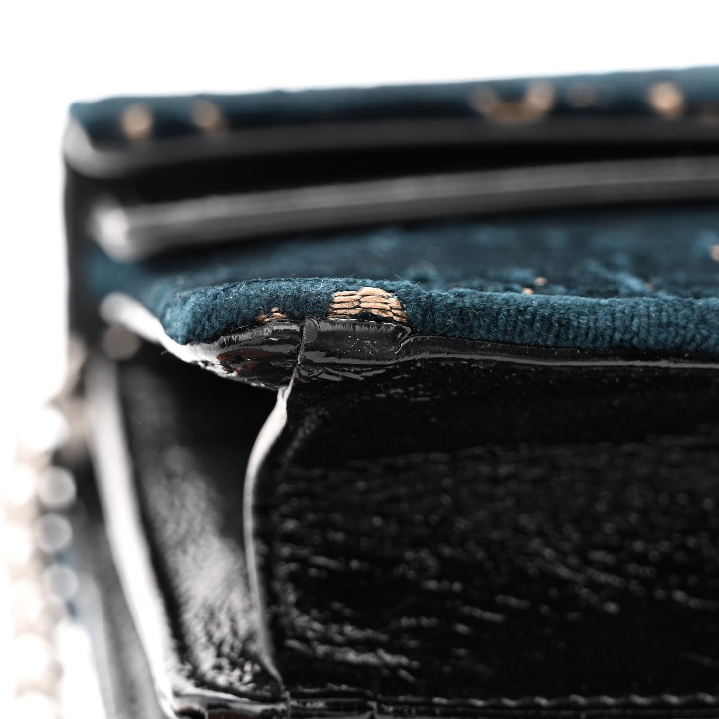Velvet Skipper GG Monogram Small Dionysus Shoulder Bag Blue Beige Black