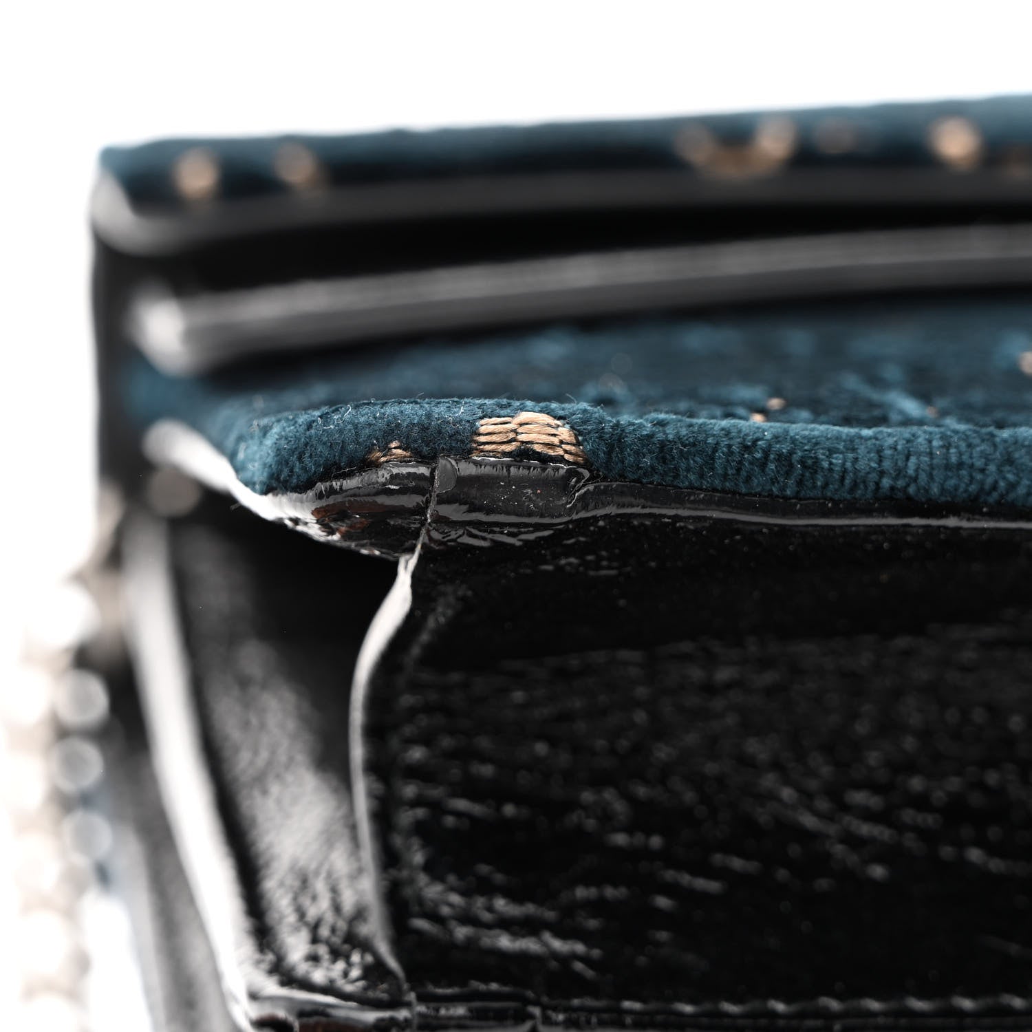 Gucci Velvet Skipper GG Monogram Small Dionysus Shoulder Bag Blue Beige Black 12 of 13
