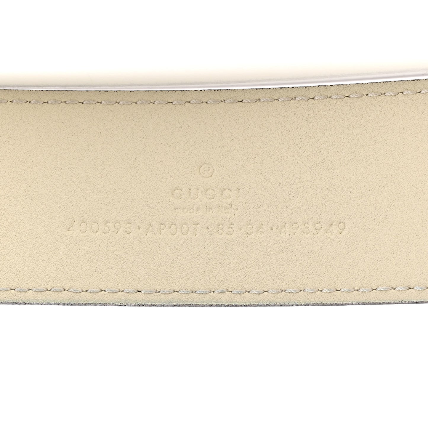 Calfskin Double G 40mm Belt 85 34 Mystic White