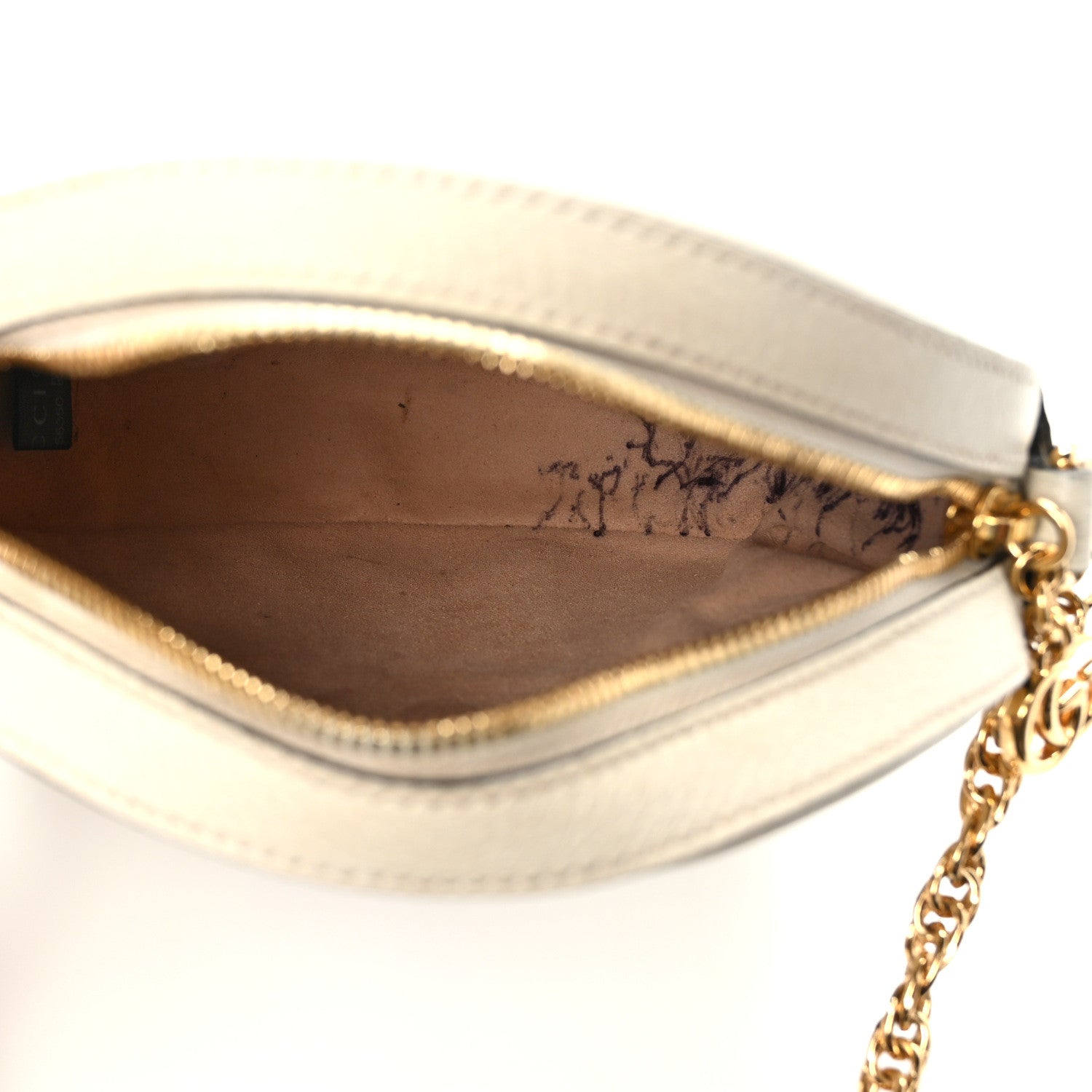 Gucci Textured Calfskin Web Mini Ophidia Round Shoulder Bag Mystic White 5 of 12