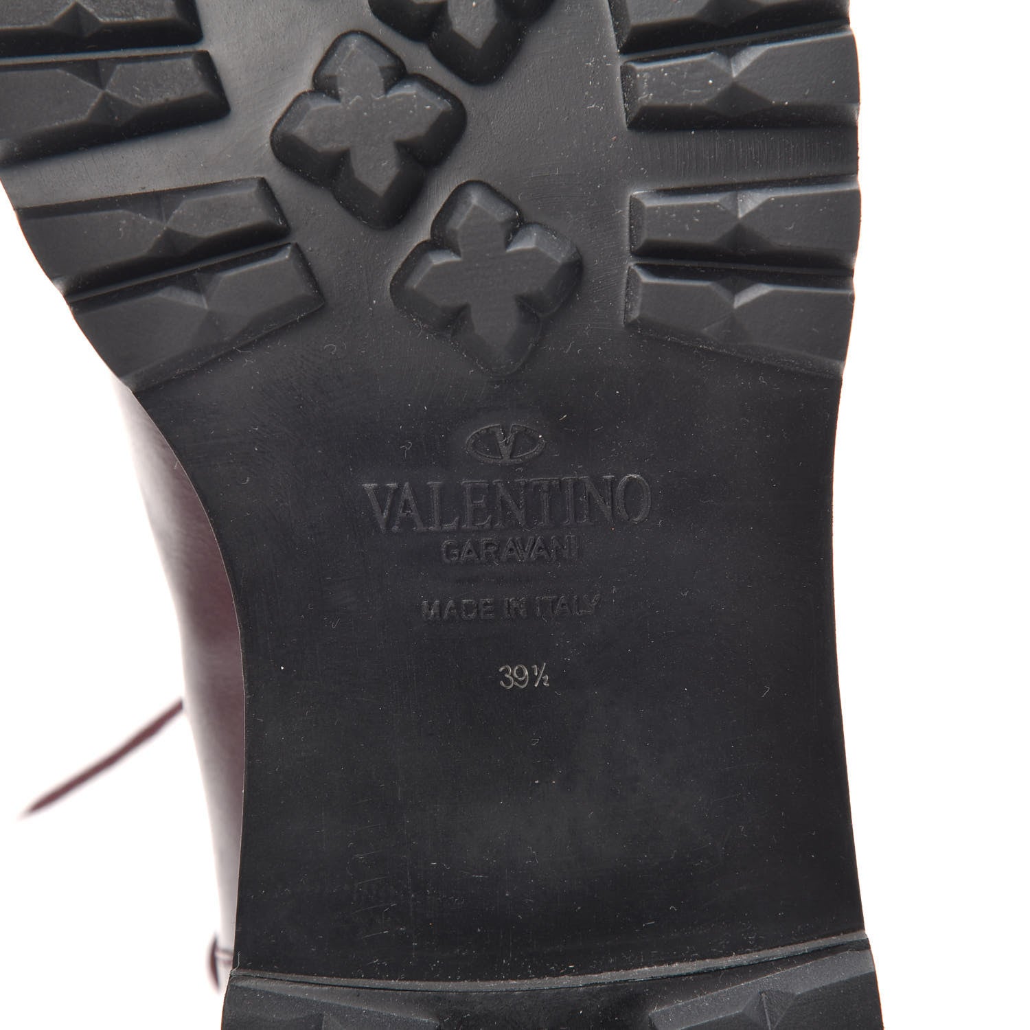 Valentino Garavani Calfskin Suede Soul Rockstud Combat Boots 39.5 Rubino 5 of 6