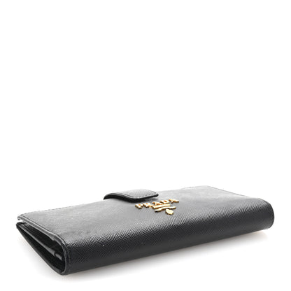 Prada Saffiano Metal Large Wallet Black 4 of 6