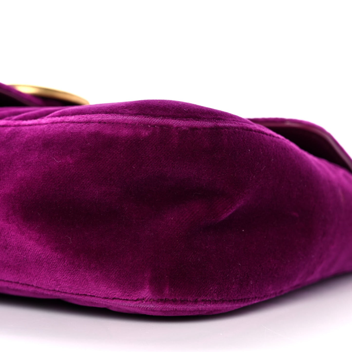 Velvet Matelasse Medium GG Marmont Shoulder Bag Fuchsia Violet Cyclamen