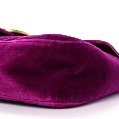 Gucci Velvet Matelasse Medium GG Marmont Shoulder Bag Fuchsia Violet Cyclamen 9 of 10