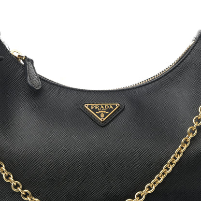 Prada Saffiano Lux Re-Edition 2005 Shoulder Bag Black 9 of 12