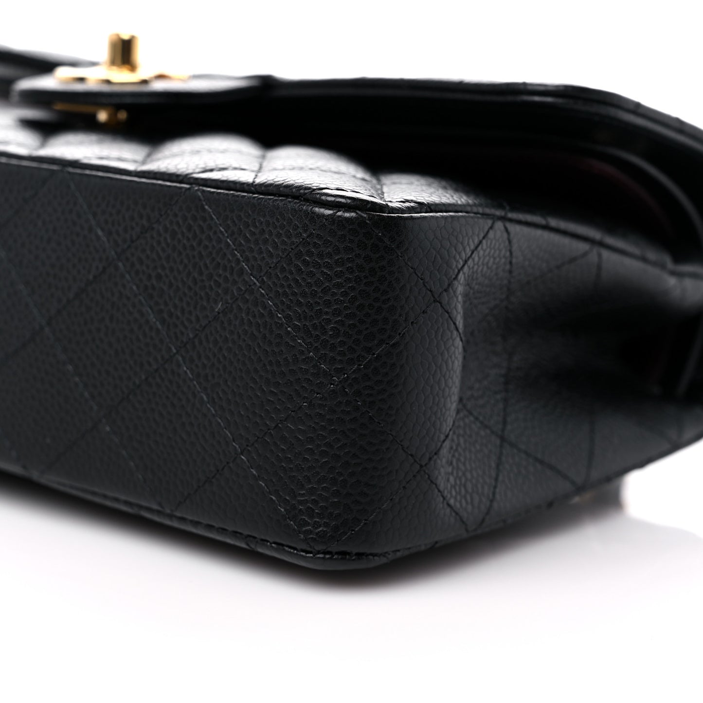 Caviar Quilted Small Double Flap Black