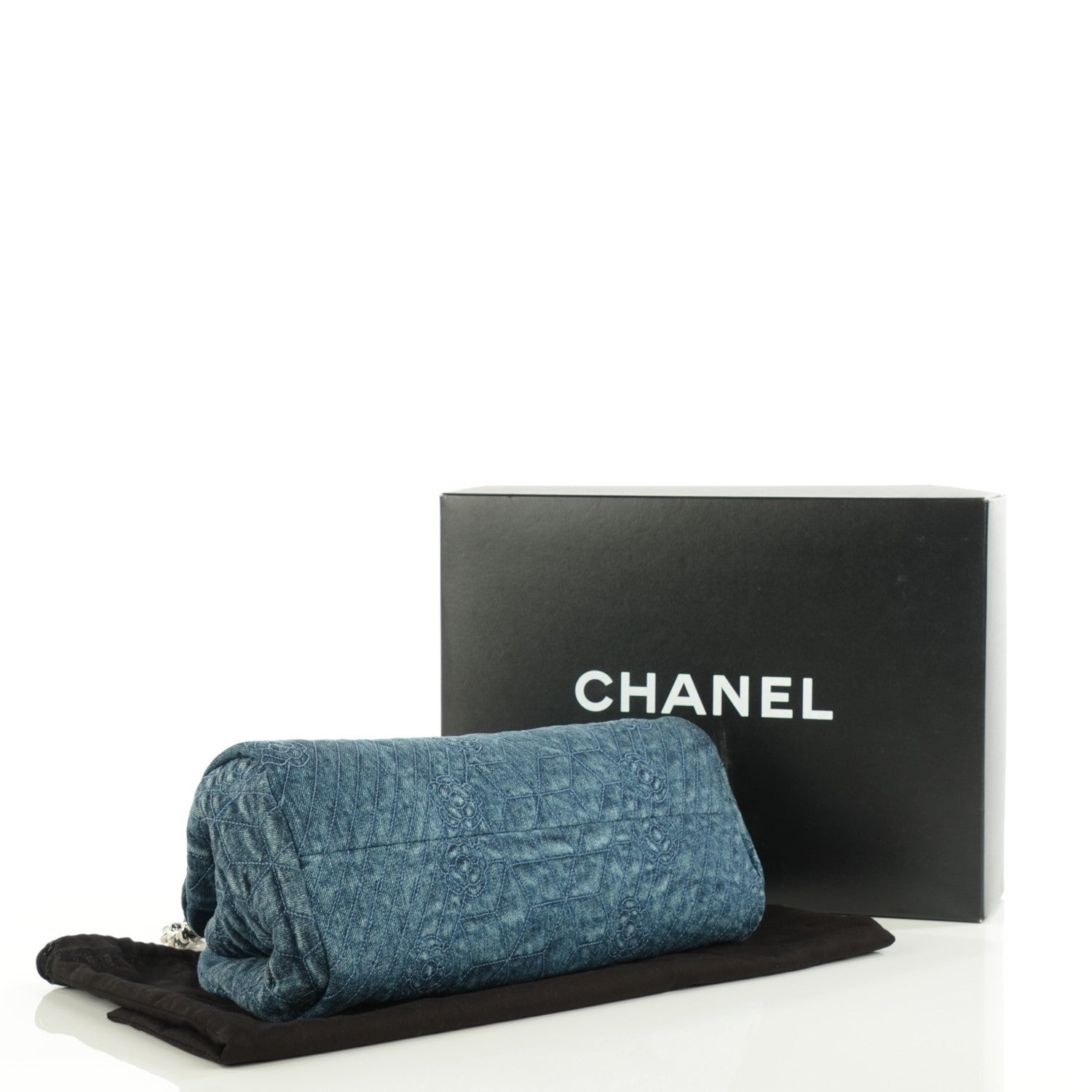Chanel Denim Camellia Embroidered Medium Just Mademoiselle Medium 4 of 7