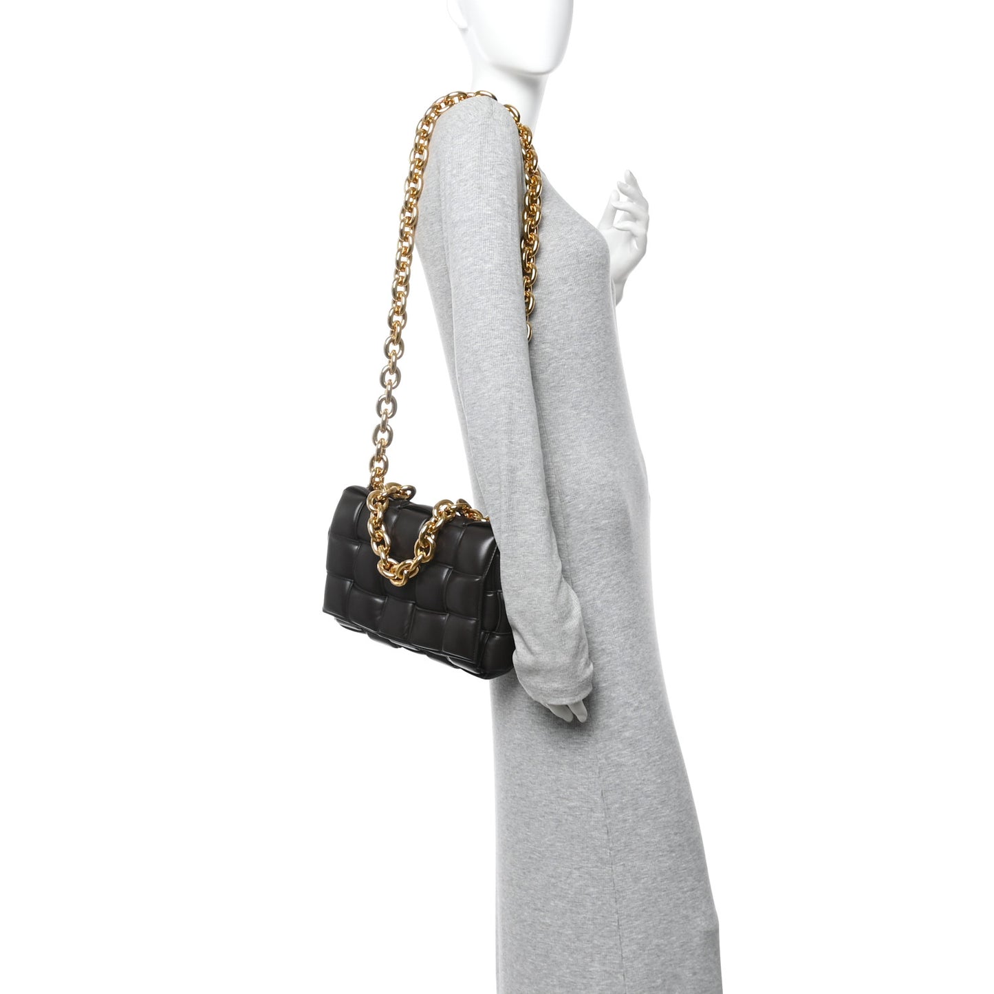 Lambskin Maxi Intreccio Padded Chain Cassette Crossbody Bag Fondant