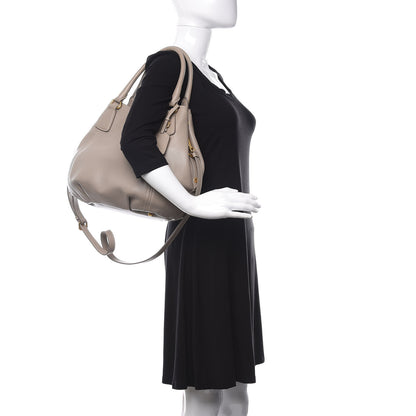 Prada Vitello Daino Shoulder Bag Argilla 2 of 15