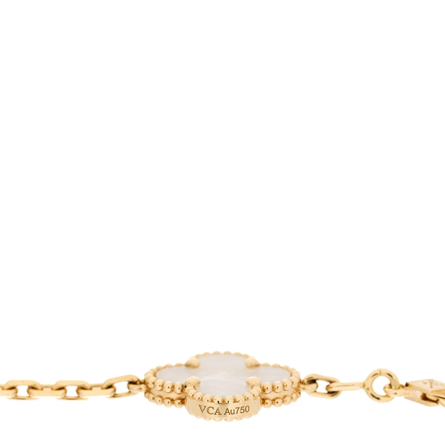 Van Cleef & Arpels 18K Yellow Gold Mother of Pearl 5 Motifs Vintage Alhambra Bracelet 4 of 6
