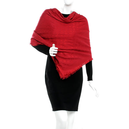 Louis Vuitton Silk Wool Monogram Shawl Pomme D'Amour 2 of 4