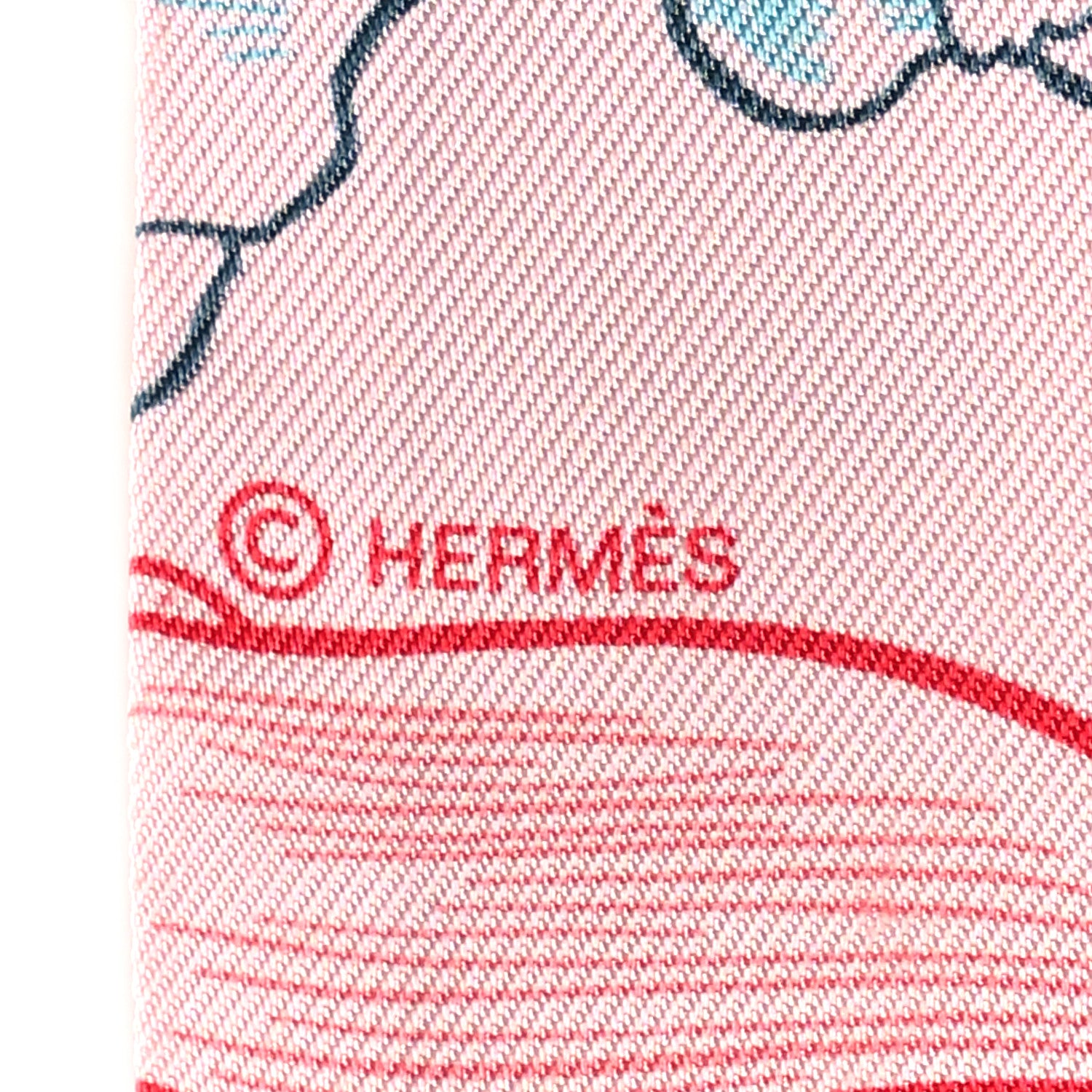 Hermes Silk Dress Code Twilly Rose Pale Bleu Rouge 4 of 4