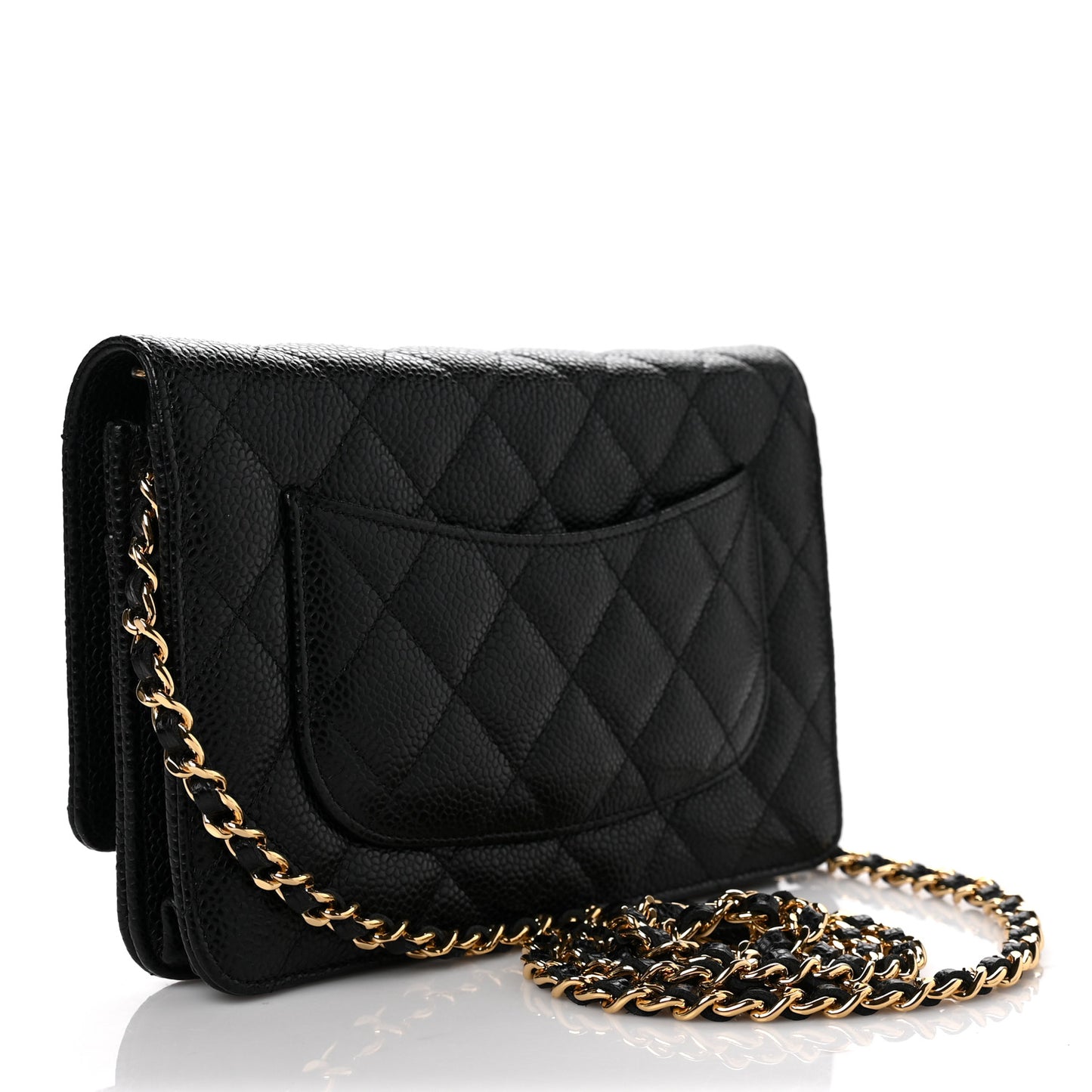 Caviar Quilted Wallet On Chain WOC Black