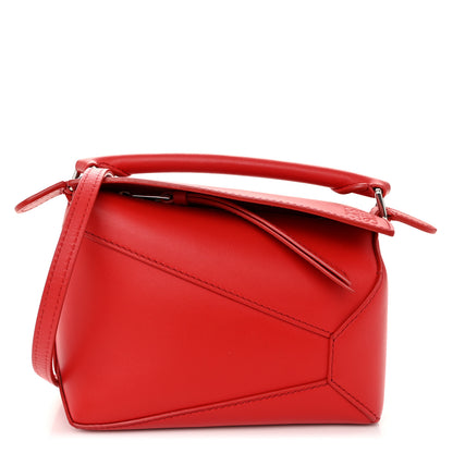 Loewe Satin Calfskin Mini Puzzle Edge Bag Red 1 of 9