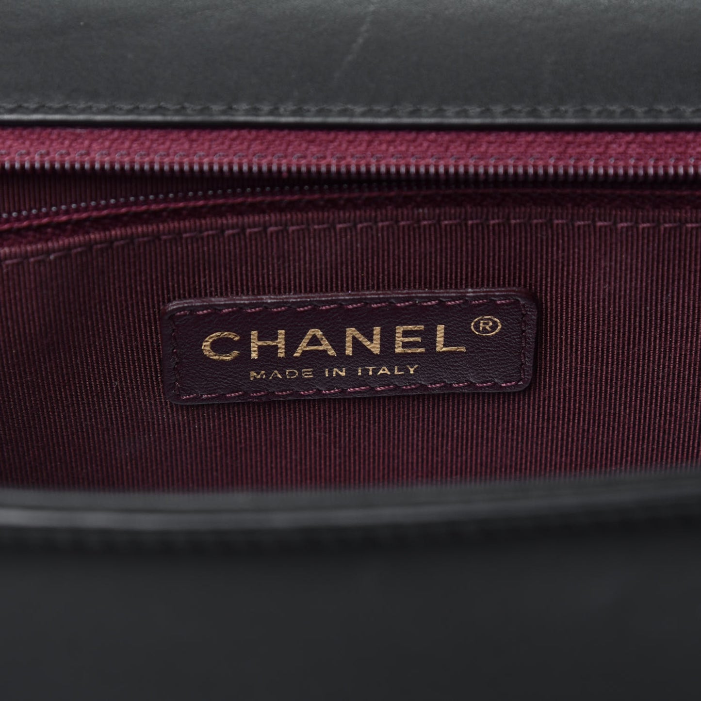Calfskin Caviar Suede Chevron New Medium Boy Flap Black