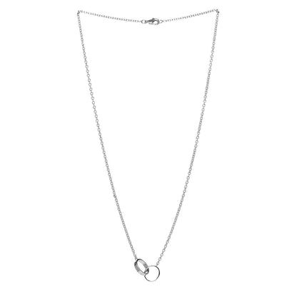 Cartier 18K White Gold Interlocking LOVE Necklace 3 of 8