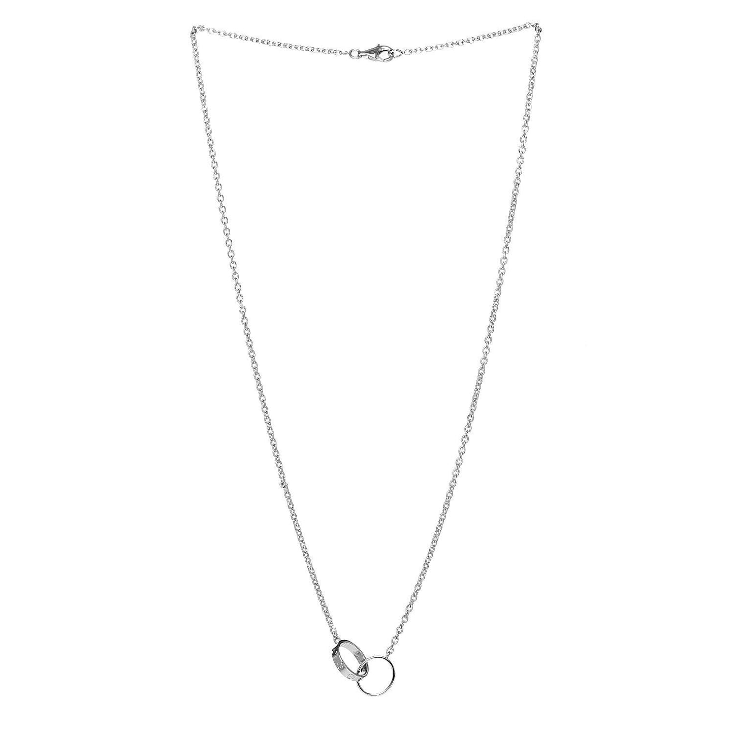 18K White Gold Interlocking LOVE Necklace