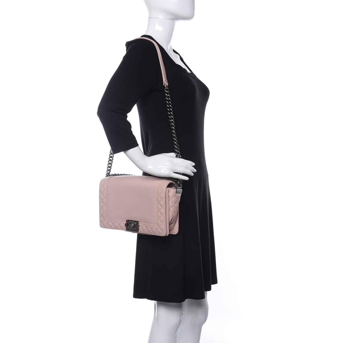 Calfskin New Medium Boy Reverso Flap Light Pink