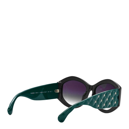 Chanel Acetate Quilted CC Sunglasses 5486-A Blue Green 4 of 7