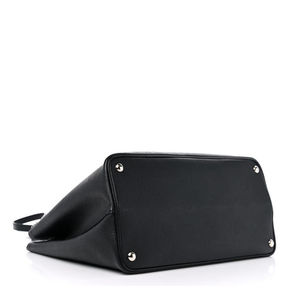 Prada Saffiano Cuir Medium Double Handle Tote Black Fuoco 4 of 13