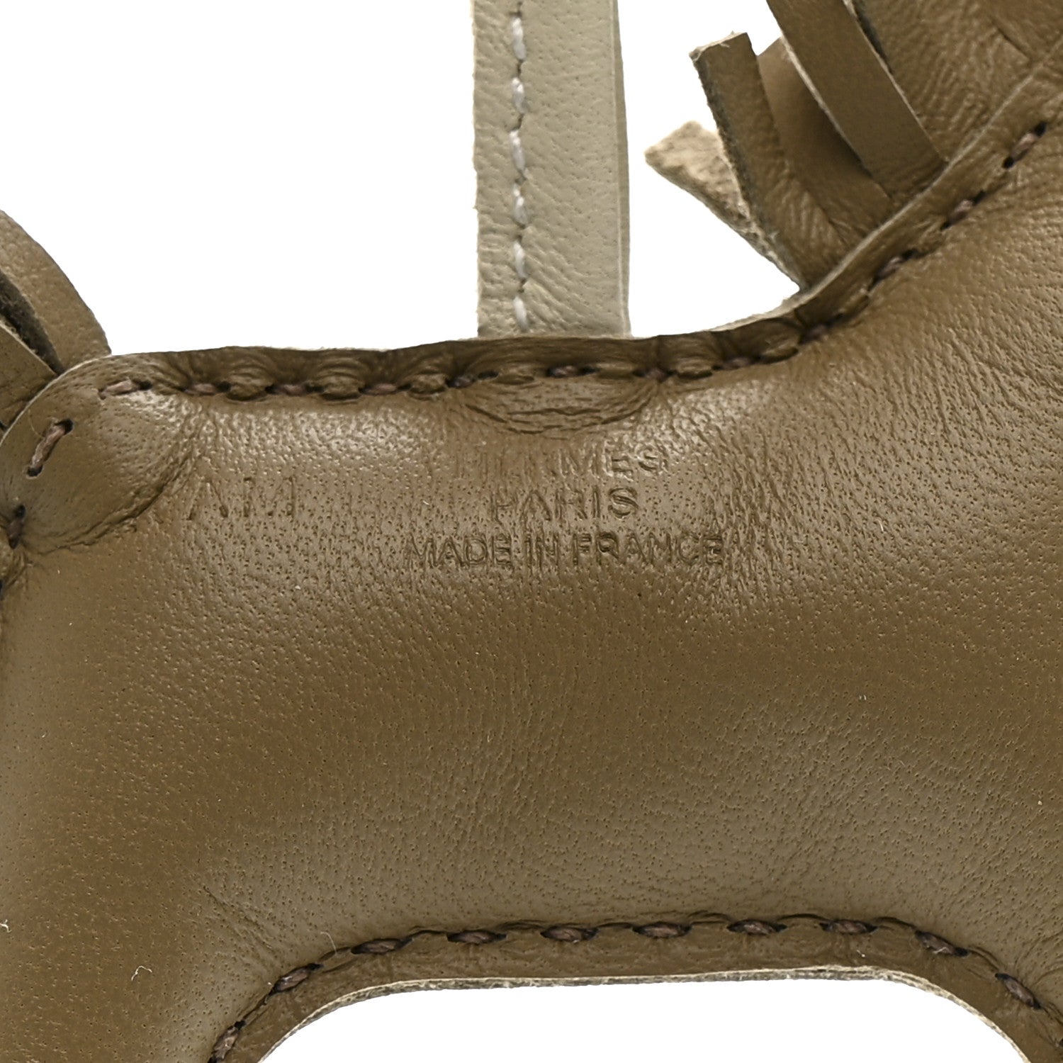 Hermes Milo Lambskin Grigri Rodeo Robeo Coeur Bag Charm PM Beige Marfa Craie Vert Mangrove 3 of 5