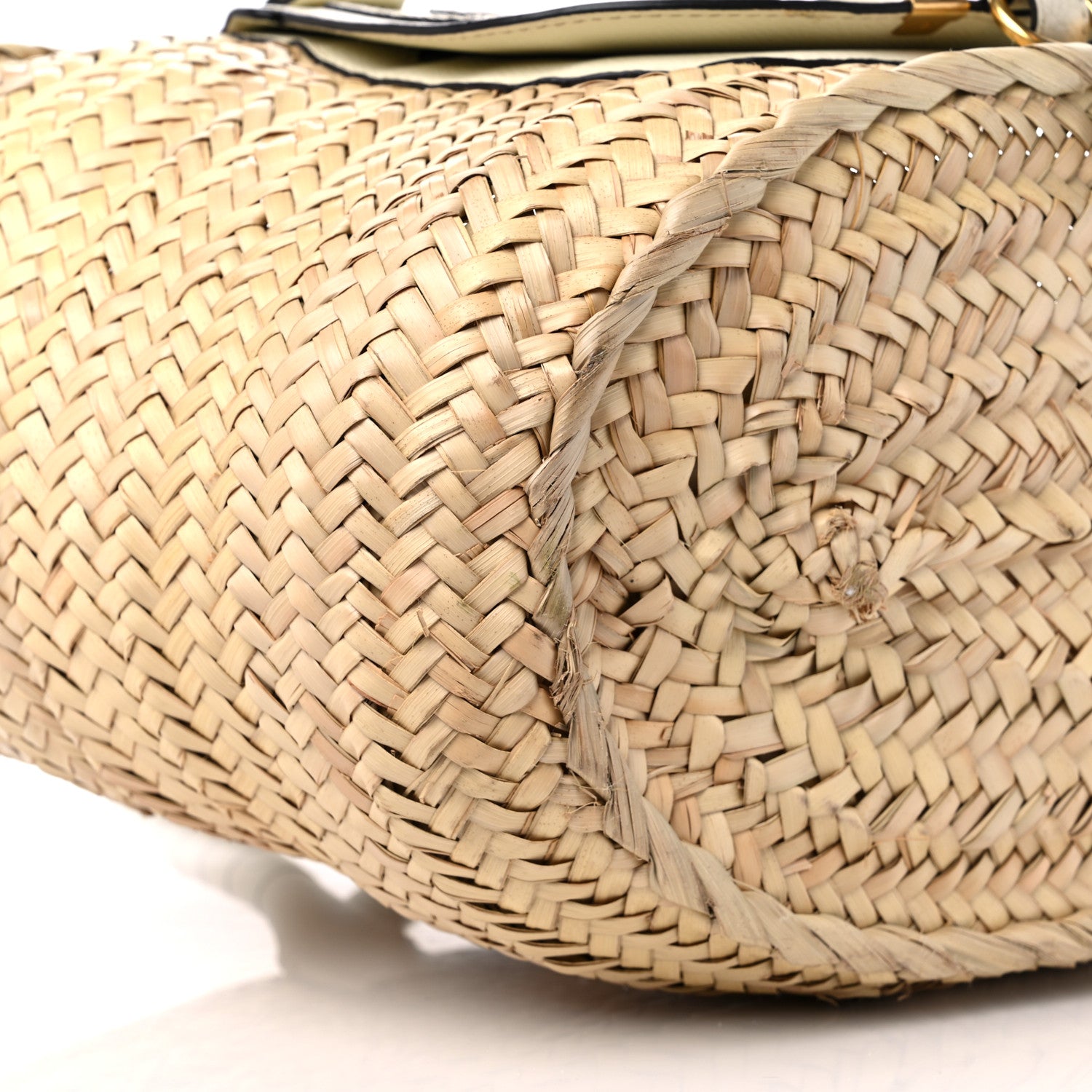 Chloe Raffia Small Grain Calfskin Medium Marcie Basket White 7 of 11