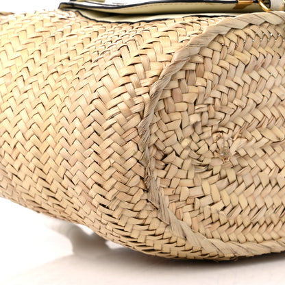 Chloe Raffia Small Grain Calfskin Medium Marcie Basket White 7 of 11