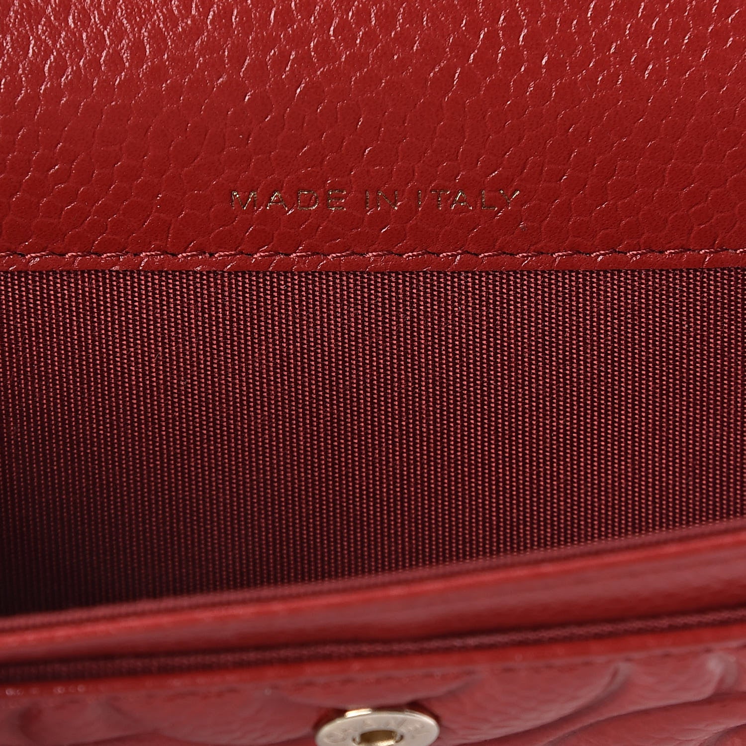 Chanel Caviar Camellia Embossed Card Holder Wallet Red 7 of 9