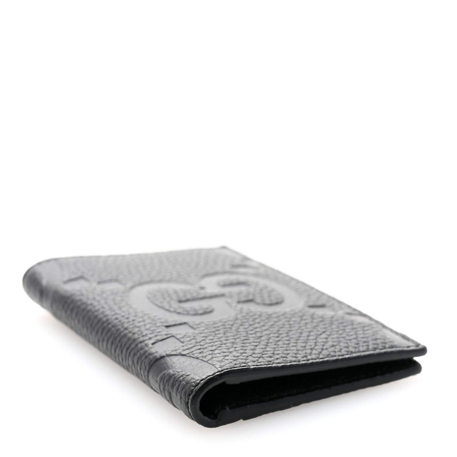 Gucci Piuma Calfskin Jumbo GG Embossed Card Case Black 4 of 7