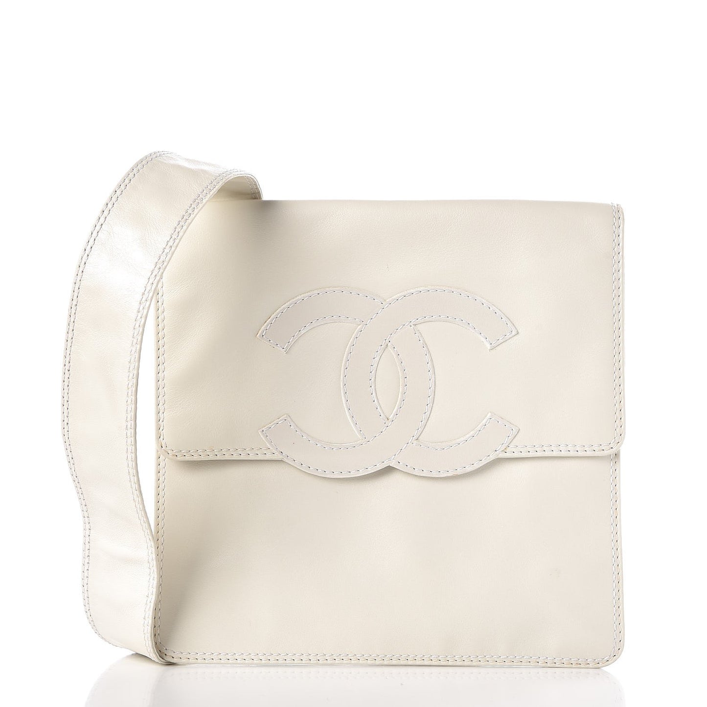 Calfskin CC Crossbody White