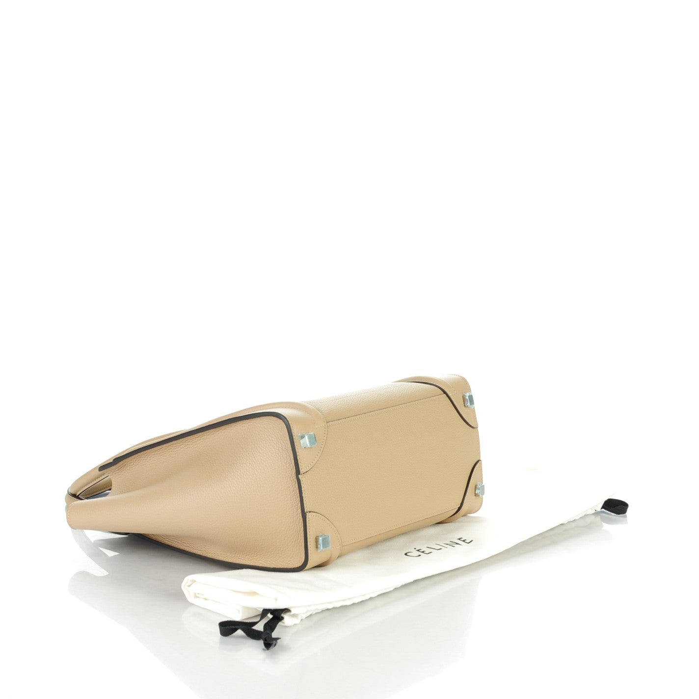 Celine Drummed Calfskin Micro Luggage Dune 4 of 8