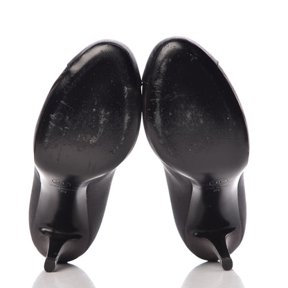 Chanel Satin Cap Toe CC Pumps 39 Gris Marine 5 of 10