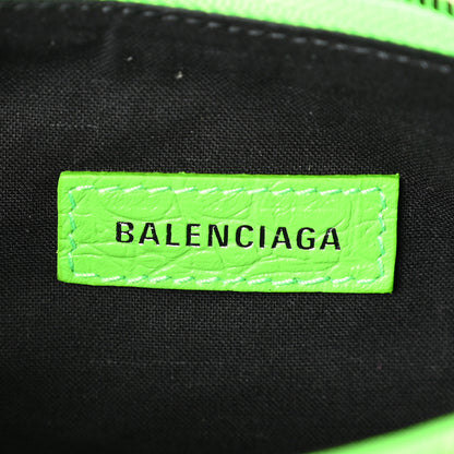 Balenciaga Extra Supple Calfskin Crocodile Embossed Le Cagole Shoulder Bag XS Acid Green 7 of 11