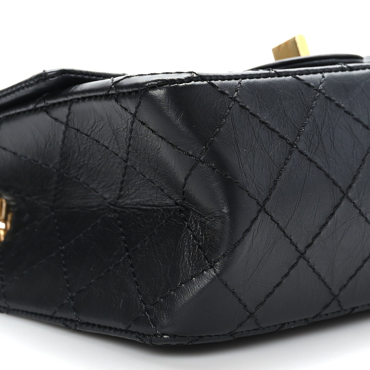Aged Calfskin Quilted 2.55 Reissue Mini Flap Black