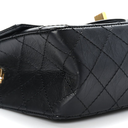 Chanel Aged Calfskin Quilted 2.55 Reissue Mini Flap Black 8 of 10