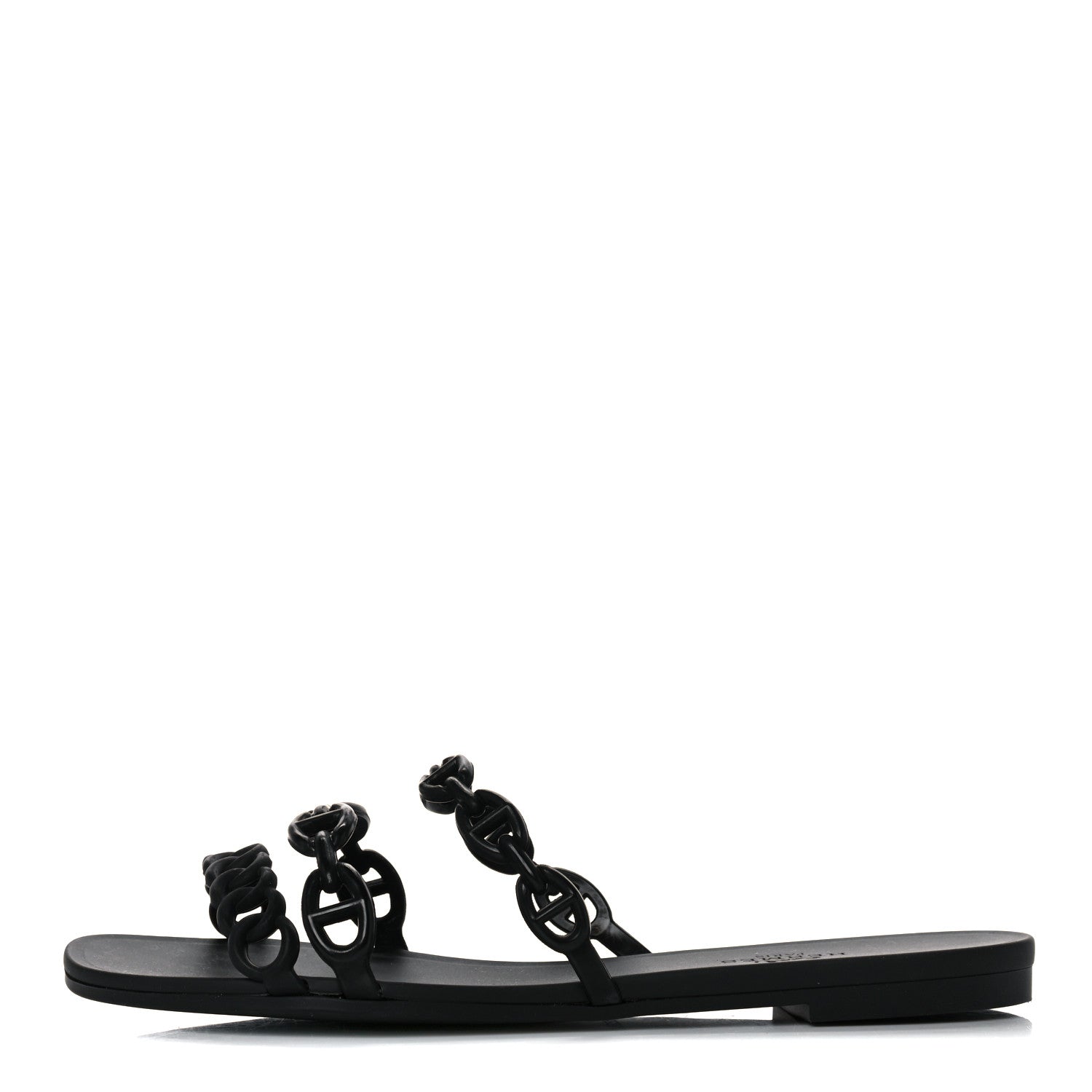 Hermes Rubber Chaine d'Ancre Rivage Sandals 35 Black 1 of 8