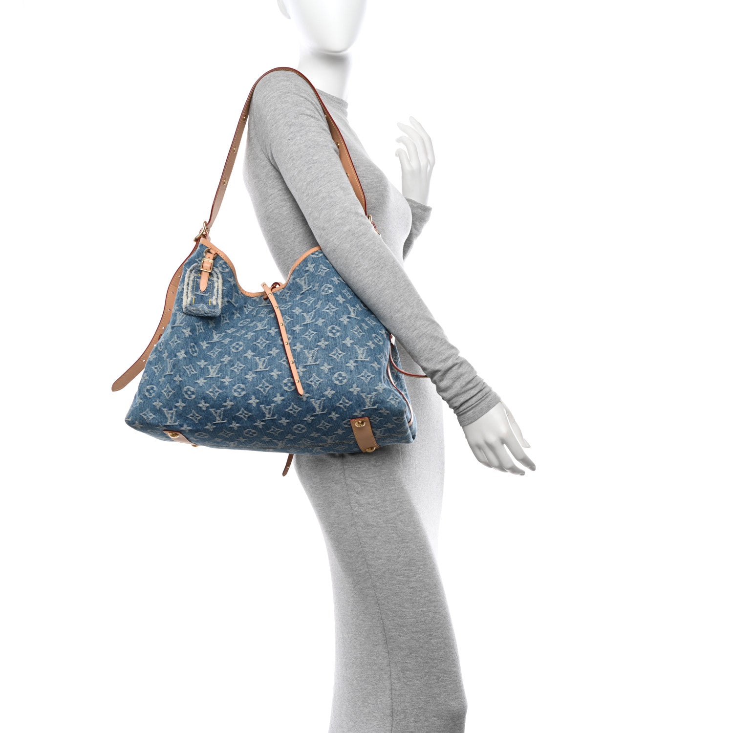 Louis Vuitton Monogram Denim CarryAll MM Blue 2 of 10
