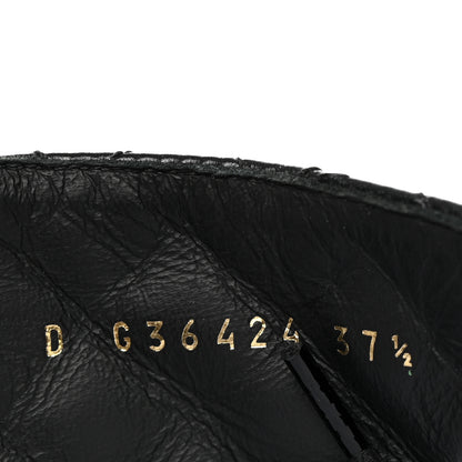 Chanel Shiny Calfskin Quilted Lace Up Combat Boots 37.5 Black 7 of 9