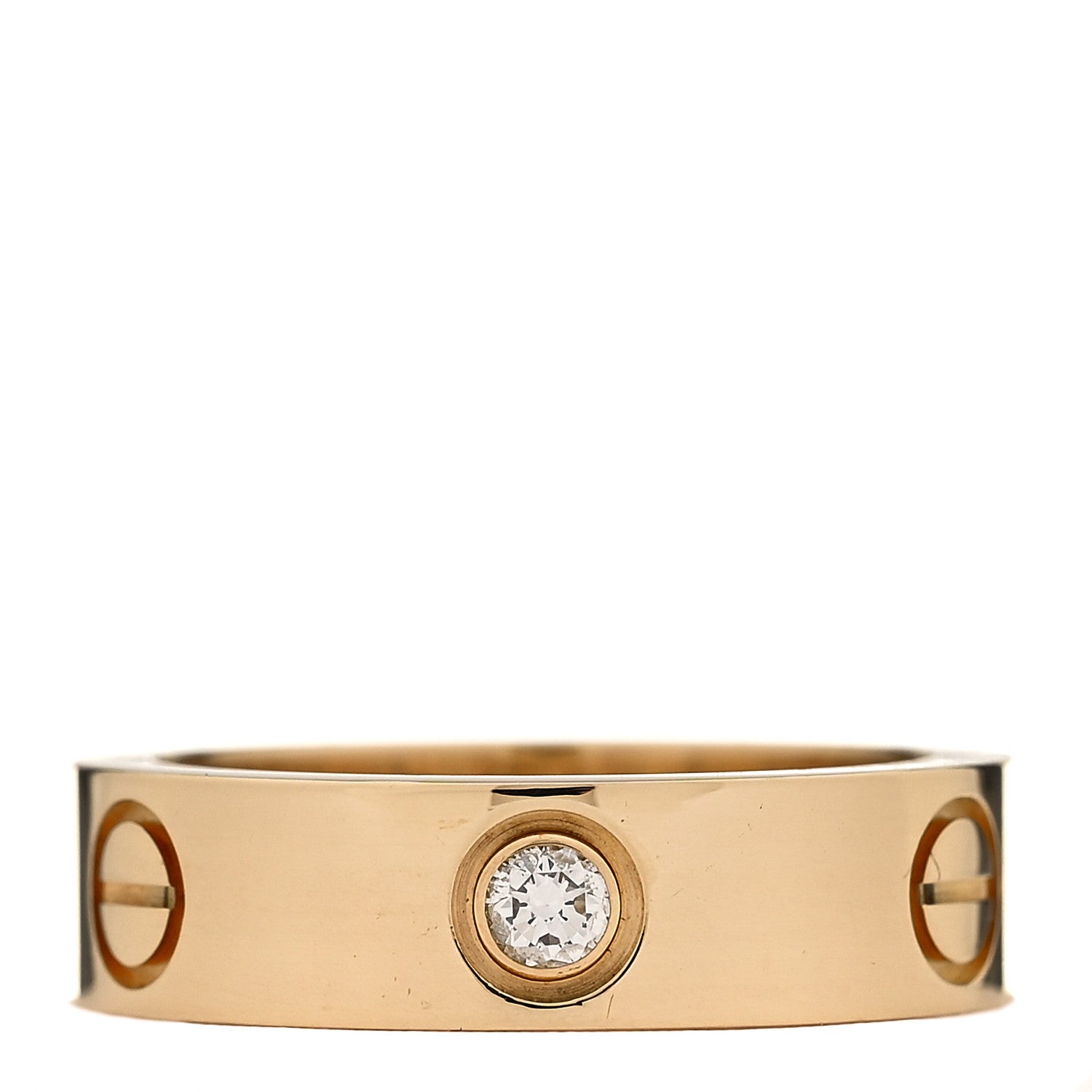 Cartier 18K Yellow Gold 3 Diamond 5.5mm LOVE Ring 54 7 1 of 7