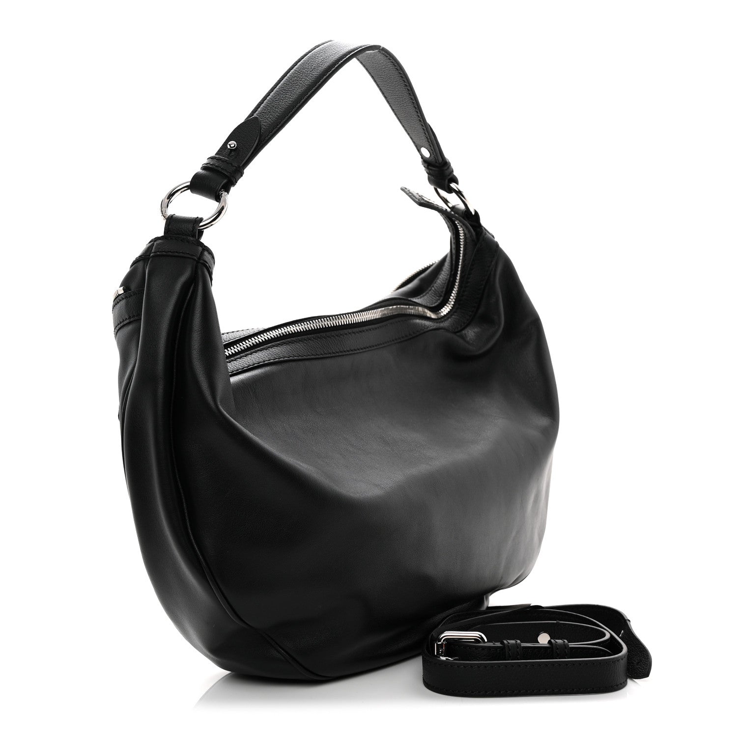 Versace Calfskin Small Repeat Zip Hobo Black 3 of 10