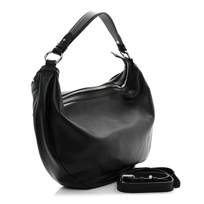 Versace Calfskin Small Repeat Zip Hobo Black 3 of 10