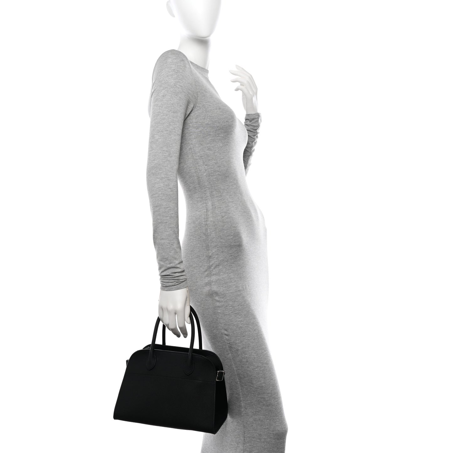 Grained Calfskin Soft Margaux 10 Bag Black