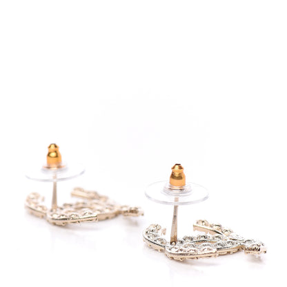 Chanel Crystal CC Earrings Gold 3 of 5